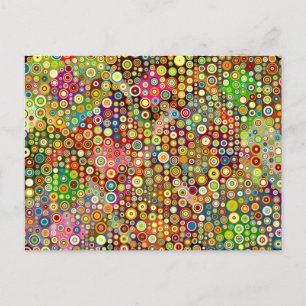 カラフルレトロスポット+アイディア ポストカード