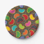 カラフルレトロゼリービーンズポップ・アートのキッドの誕生日パーティー ペーパープレート (正面)