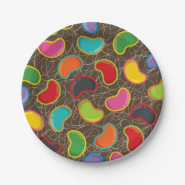 カラフルレトロゼリービーンズポップ・アートのキッドの誕生日パーティー ペーパープレート