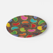 カラフルレトロゼリービーンズポップ・アートのキッドの誕生日パーティー ペーパープレート (アングル)