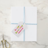 カラフルレトロタイポグラフィパーソナライズされた誕生日 ギフトタグ (より糸つき)