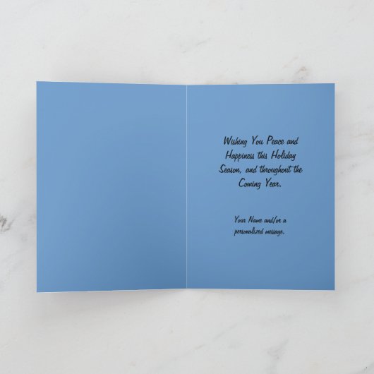 カラフルレトロツリーパーソナライズされたクリスマスカード シーズンカード (内部)