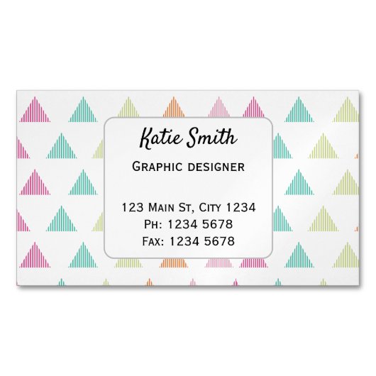 カラフルレトロデザイン マグネット名刺 (正面)
