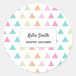 カラフルレトロデザイン ラウンドシール