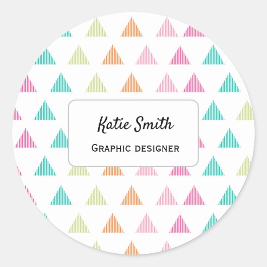 カラフルレトロデザイン ラウンドシール (正面)