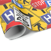 カラフルレトロトラフィックシンボルや象徴すべての行事 ラッピングペーパー (ロールコーナー)