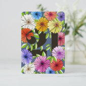 カラフルレトロネイビーブルーハッピーバースデーカード (スタンド正面)