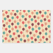 カラフルレトロバルーンのパターン ラッピングペーパーシート (正面)