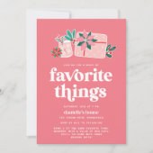 カラフルレトロピンクホリデーお気に入りのパーティー 招待状 (正面)