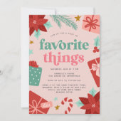 カラフルレトロピンクホリデーお気に入りのパーティー 招待状 (正面)