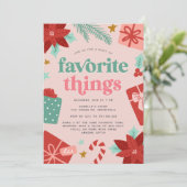 カラフルレトロピンクホリデーお気に入りのパーティー 招待状 (スタンド正面)