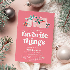 カラフルレトロピンクホリデーお気に入りのパーティー 招待状