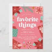 カラフルレトロピンクホリデーお気に入りのパーティー 招待状 (正面)