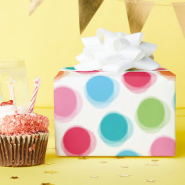 カラフルレトロファジーおもしろい水玉模様キッドの誕生日 ラッピングペーパー