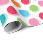 カラフルレトロファジーおもしろい水玉模様キッドの誕生日 ラッピングペーパー (ロールコーナー)