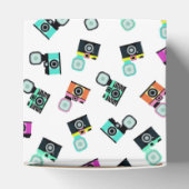 カラフルレトロフラッシュカメラパターン フェイバーボックス (上部)