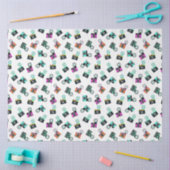 カラフルレトロフラッシュカメラパターン 薄葉紙 (クラフト)