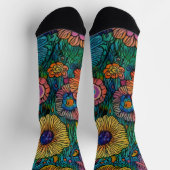 カラフルレトロフラワーガーデン ソックス (上部)