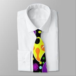 カラフルレトロフラワーペイズリーサイケデリックネクタイ ネクタイ