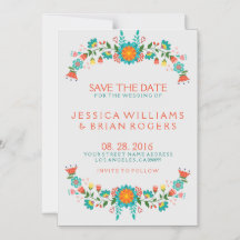 カラフルレトロフローラフレーム日付の保存