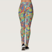 カラフルレトロフローラペイズリーパターン レギンス (裏面)