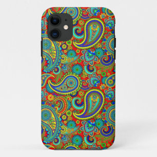 カラフルレトロフローラペイズリーパターン iPhone 11 ケース