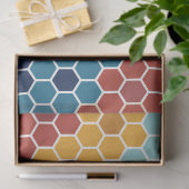 カラフルレトロフローラモザイク六角形パターン 薄葉紙 (ギフト)