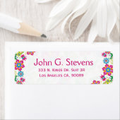 カラフルレトロフローラ枠 ラベル (インサイチュ)