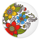 カラフルレトロフローラ セラミックノブ (正面)