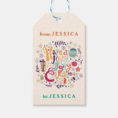 カラフルレトロホリーすてきクリスマス ギフトタグ (正面)