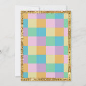 カラフルレトロボードゲームナイト金ゴールドサイコロ 招待状 (裏面)