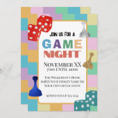 カラフルレトロボードゲームナイト 招待状 (正面/裏面)