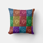カラフルレトロポップアートウェディングカスタムフォトグリッド クッション (正面)