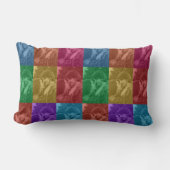 カラフルレトロポップアートウェディングカスタムフォトグリッド ランバークッション (正面)