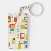 カラフルレトロミッドセンチュリー幾何学形状 キーホルダー (裏面)