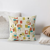 カラフルレトロミッドセンチュリー幾何学形状 クッション