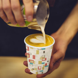 カラフルレトロミッドセンチュリー幾何学形状 紙コップ