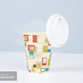カラフルレトロミッドセンチュリー幾何学形状 紙コップ