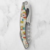 カラフルレトロミッドセンチュリー幾何学模様 ソムリエナイフ (裏面)