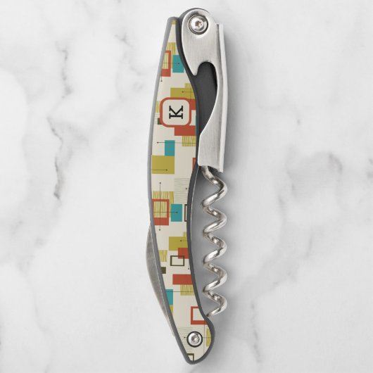カラフルレトロミッドセンチュリー幾何学模様 ソムリエナイフ (裏面)