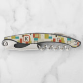 カラフルレトロミッドセンチュリー幾何学模様 ソムリエナイフ (正面)