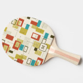 カラフルレトロミッドセンチュリー幾何学模様 卓球ラケット (横)