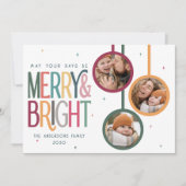 カラフルレトロメリーと明るい写真かわいい星 シーズンカード (正面)