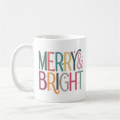 カラフルレトロメリーと明るい星の写真 コーヒーマグカップ (左)