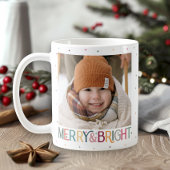 カラフルレトロメリーと明るい星の写真 コーヒーマグカップ