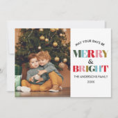 カラフルレトロメリーとBright Christmas Photo シーズンカード (正面)