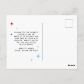 カラフルレトロメリーリトルクリスマスフォト ポストカード (裏面)