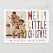 カラフルレトロメリーリトルクリスマスフォト ポストカード (正面)