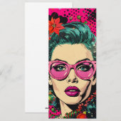 カラフルレトロユニーク漫画ブックアポップ・アートのートクリスマス シーズンカード (正面/裏面)