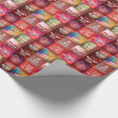 カラフルレトロラブ引用文キルトパターン2 ラッピングペーパー (角)